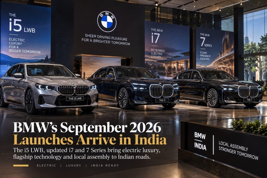 BMW September 2026 Launches: i5 LWB, i7 and 7 Series in India BMW September 2026 Launches: i5 LWB, i7 and 7 Series in India