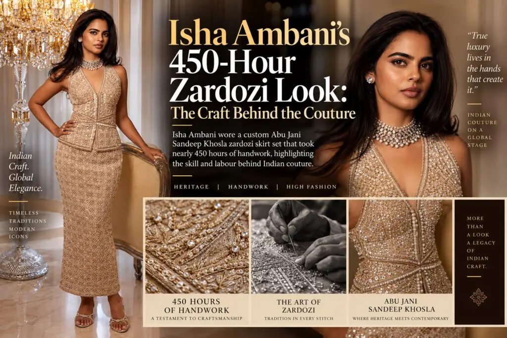 Isha Ambani’s 450-Hour Zardozi Look: The Craft Behind the Couture