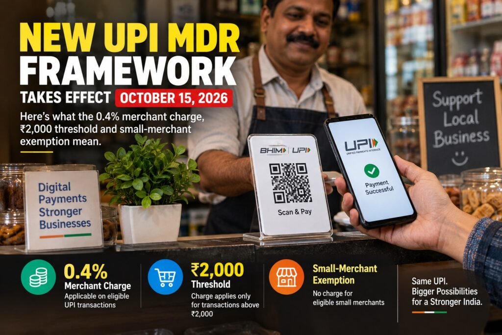 UPI Merchant Charges 2026: New MDR Rules From October 15