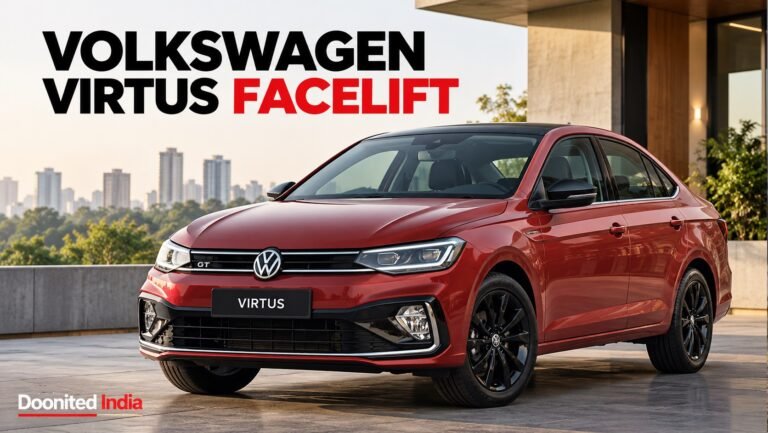 Volkswagen Virtus facelift is expected in India around October–November 2026 Volkswagen Virtus facelift is expected in India around October–November 2026
